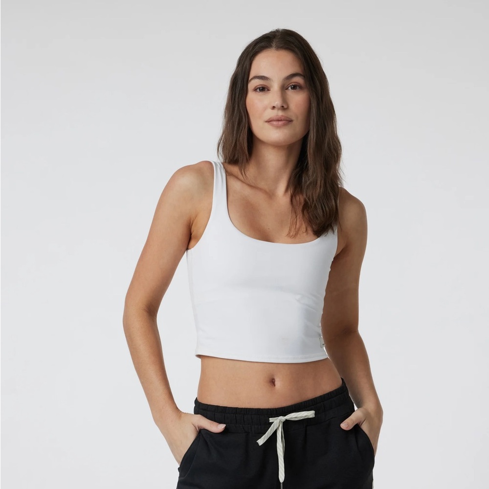 Vuori Daily Crop Tank | White, Small